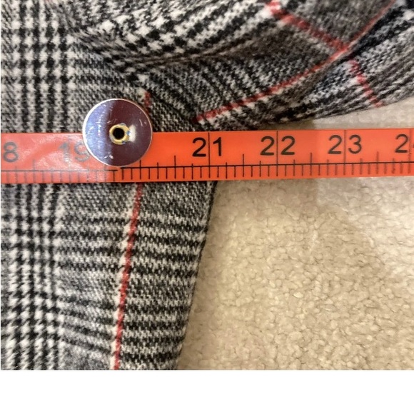 BNWT ARAY Mens Womens Unisex Plaid/Black & White Check Tweed Overcoat UK LARGE - Picture 11 of 13